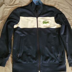 Lacoste Men's Navy & White Track Jacket Sz 4 (S)